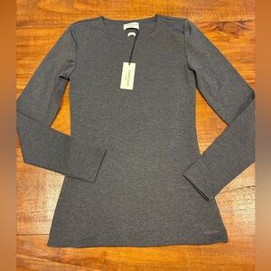 NWT Aritzia Original Contour Crew Longsleeve Heathered Charcoal Size Small